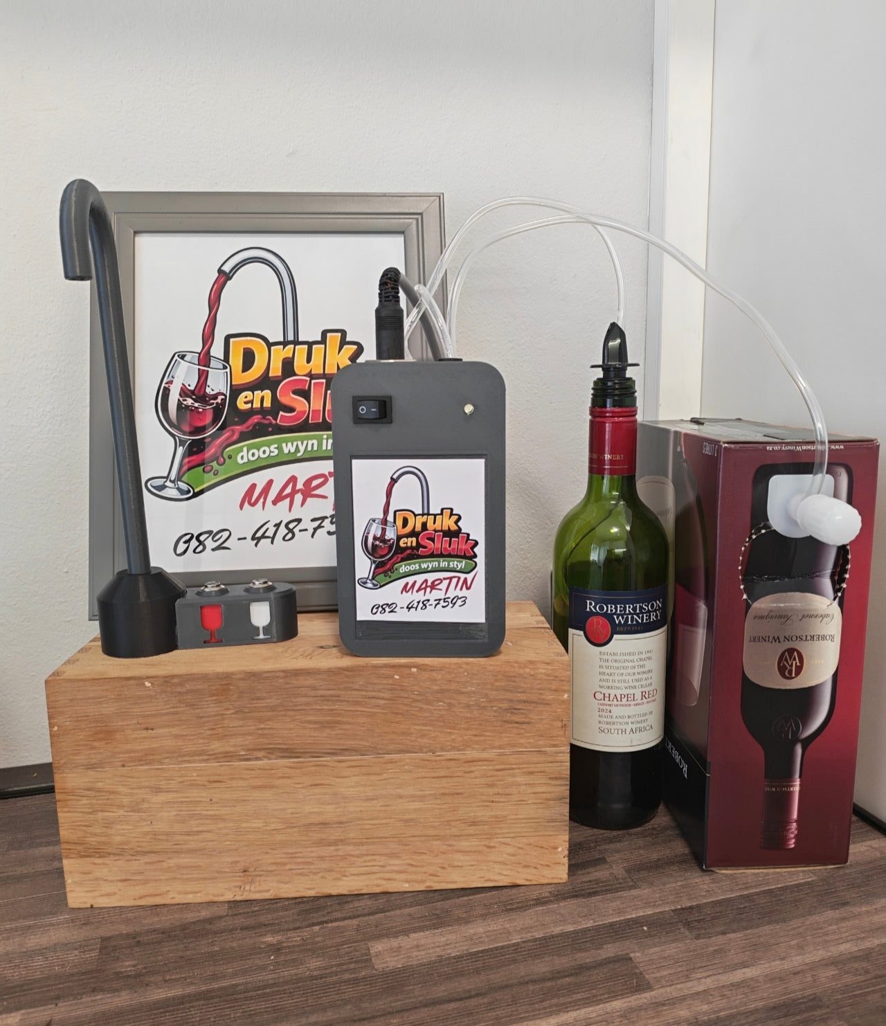 Automatic Wine Dispenser – 2 Bottle / 200ml System (Blue)