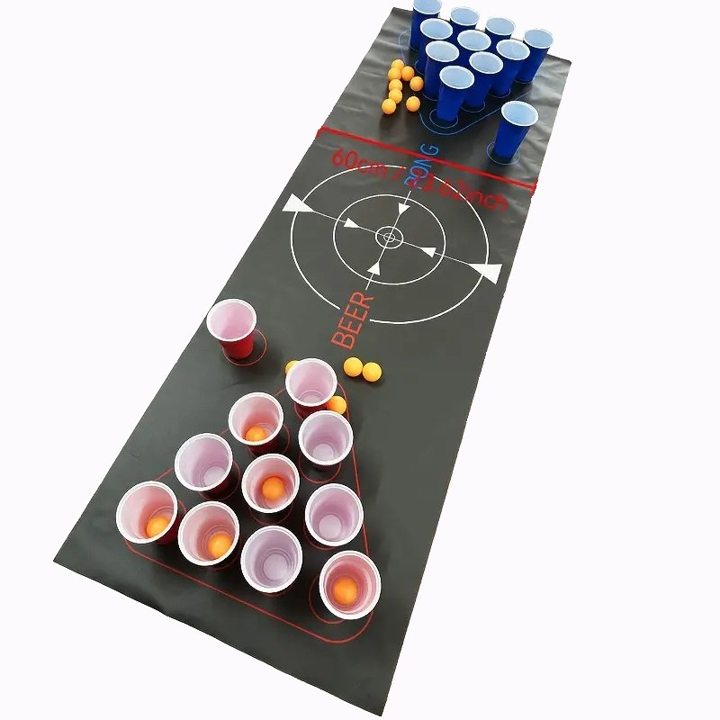 Beer Pong Game Set with Cups, Balls and Mat
